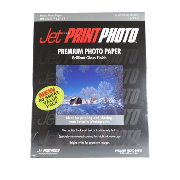 Jet Print Photo Paper Premium Gloss Finish 2-Pack for Inkjet Printer 12749-0 New - Picture 4 of 6